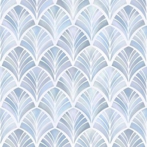 Scalloped Cloud Blue Textured Tiles (Small Scale)