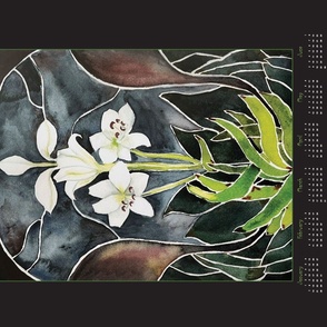 Lily Art Nouveau Calendar