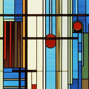 Mission Style FLW Inspired Stained Glass Pattern 4