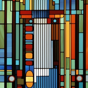 Mission Style FLW Inspired Stained Glass Pattern 3