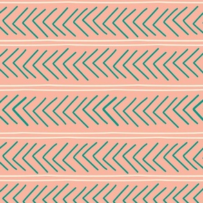 Simple Arrows Teal and Pink Modern Chevron