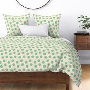 Modern Boho Geometric Circle Green Polka Dots