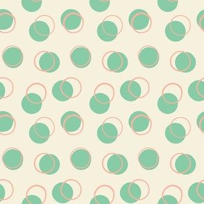 Modern Boho Geometric Circle Green Polka Dots