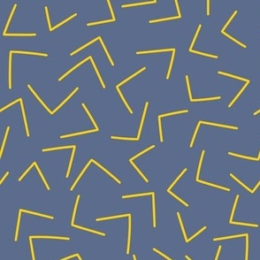 Modern Arrows Blue and Yellow Simple Line Art