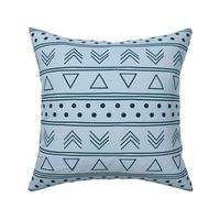 African Mudcloth Blue Modern Geometric 