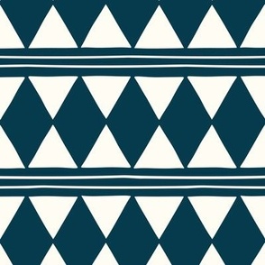 White and Blue Modern Geometric Triangles 