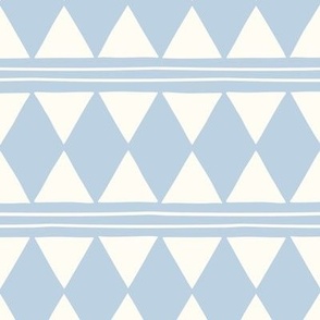 Modern Blue and White Geometric Triangles African Mudcloth