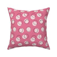 Modern Boho Geometric Circle Pink Polka Dots