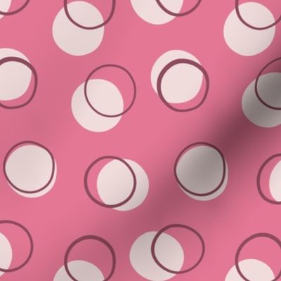 Modern Boho Geometric Circle Pink Polka Dots