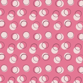 Modern Boho Geometric Circle Pink Polka Dots