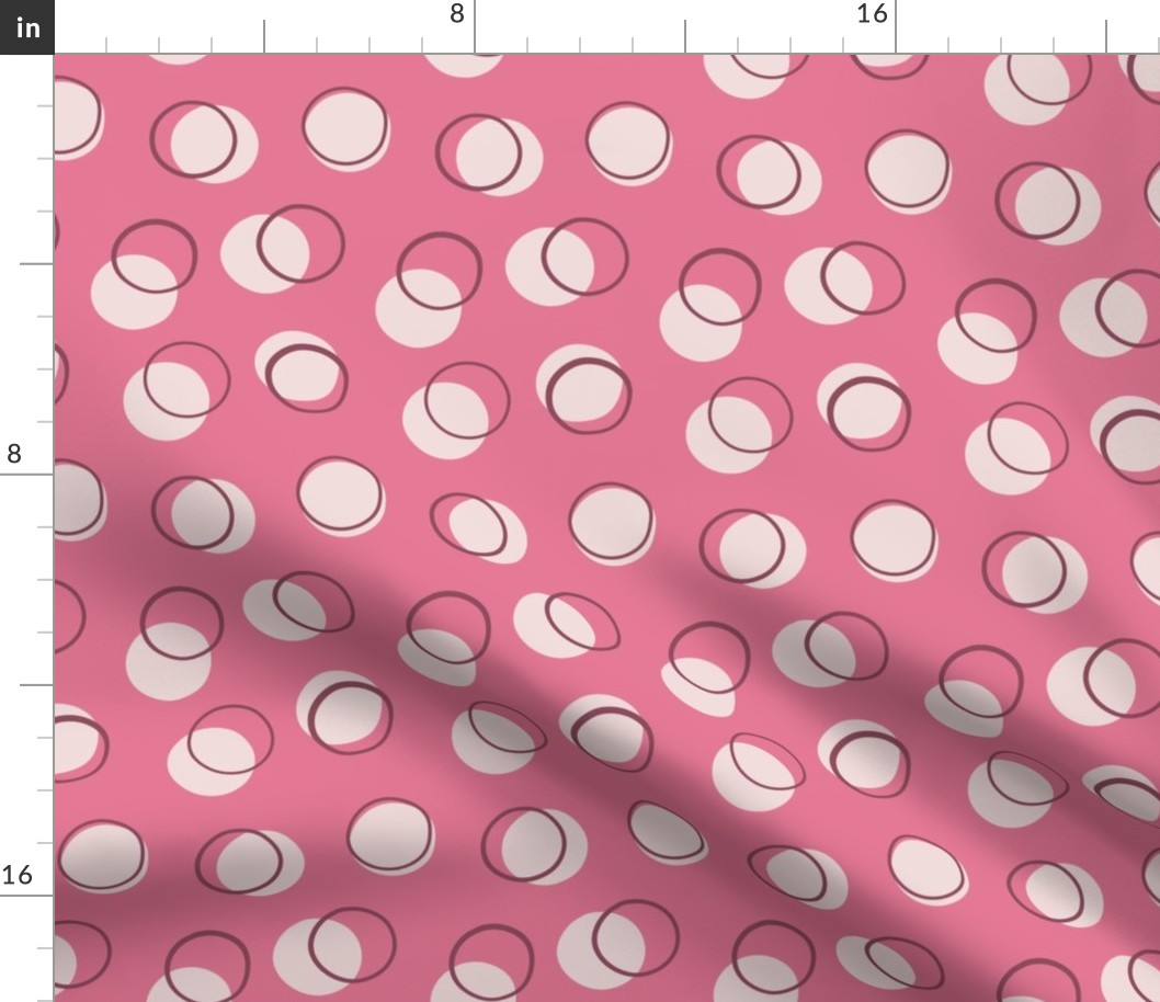Modern Boho Geometric Circle Pink Polka Dots