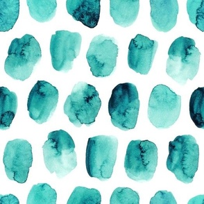 Abstract Watercolor Spots in Turquoise