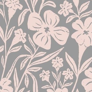 Canadian Meadow in Light Gray | Medium Version | Bohemian Style Pattern in the Woodlands