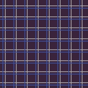 Christmas Checkered Grids - Deep Purple / Rich Blue 