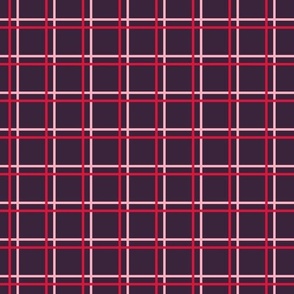 Christmas Checkered Grids - Deep Purple / Crimson Red