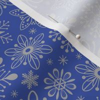 Winter Snowflakes - Rich Blue / Gray