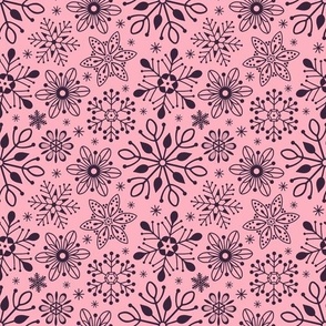 Winter Snowflakes - Pink / Purple