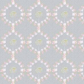 ogee muted lilac - small scale - textured floral - moroccan tile