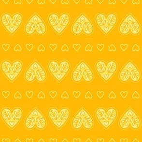 Folk Hearts Stripes - MEDIUM - Sunshine Yellow