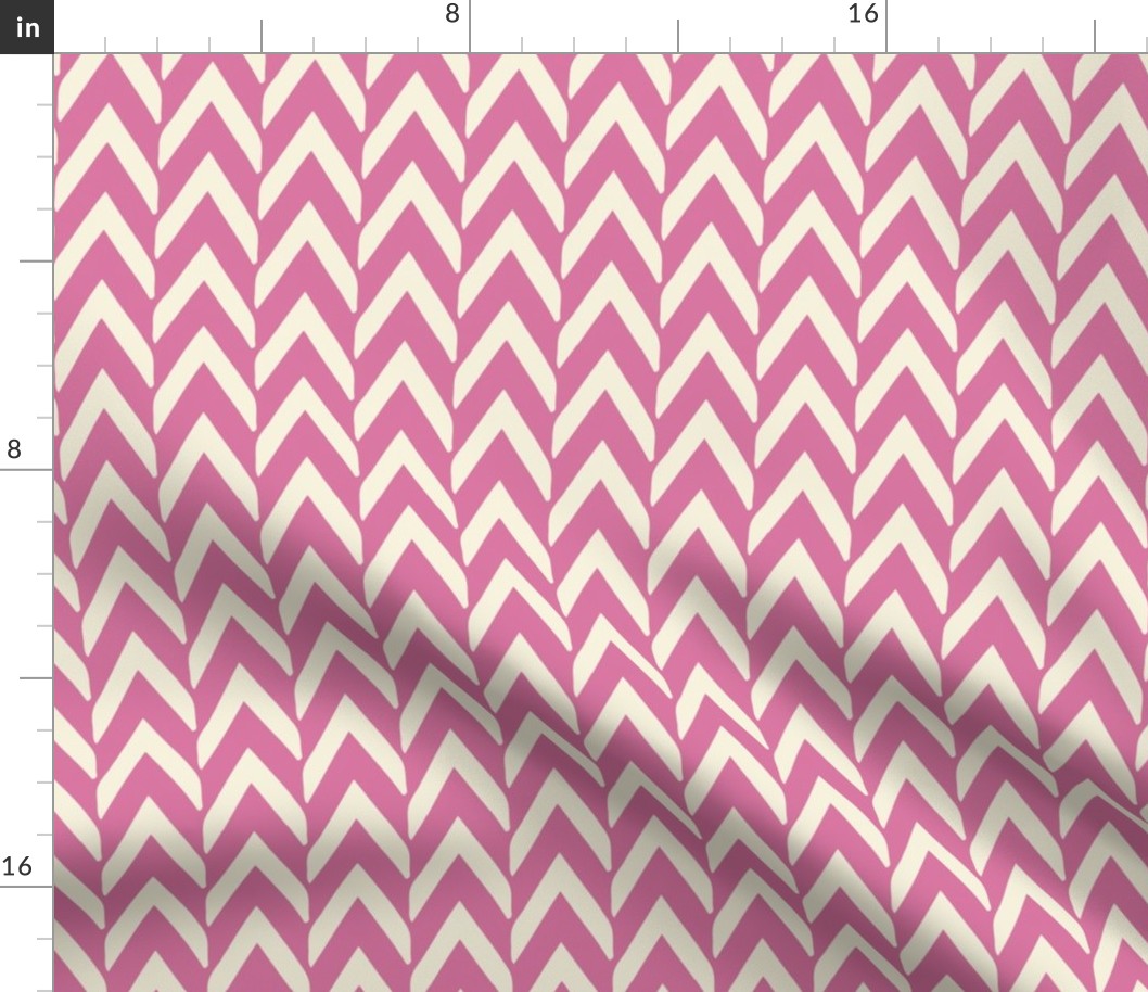 1.75 inch Modern Pink Herringbone Chevron Arrows