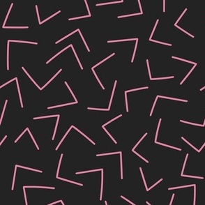 Modern Arrows Black and Pink Simple Line Art
