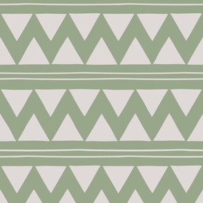 Modern Green Geometric Triangles African Mudcloth