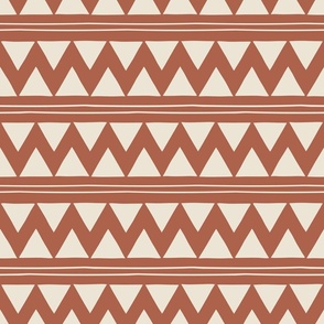 Modern Neutral Brown Geometric Triangles African Mudcloth