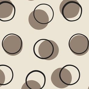 Modern Boho Geometric Circle Neutral Brown Polka Dots