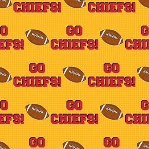 Large Scale Team Spirit Football Go Chiefs! Kansas City Colors Red and Yellow Gold
