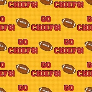 Medium Scale Team Spirit Football Go Chiefs! Kansas City Colors Red and Yellow Gold