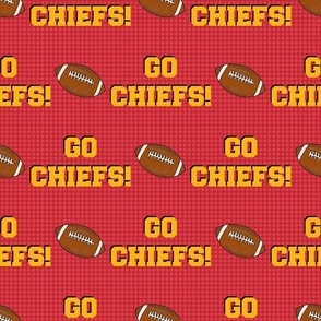 Large Scale Team Spirit Football Go Chiefs! Kansas City Colors Red and Yellow Gold