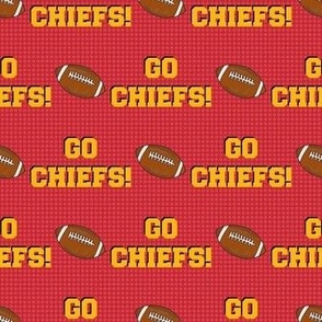 Medium Scale Team Spirit Football Go Chiefs! Kansas City Colors Red and Yellow Gold