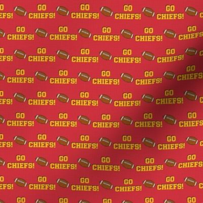 Small Scale Team Spirit Football Go Chiefs! Kansas City Colors Red and Yellow Gold