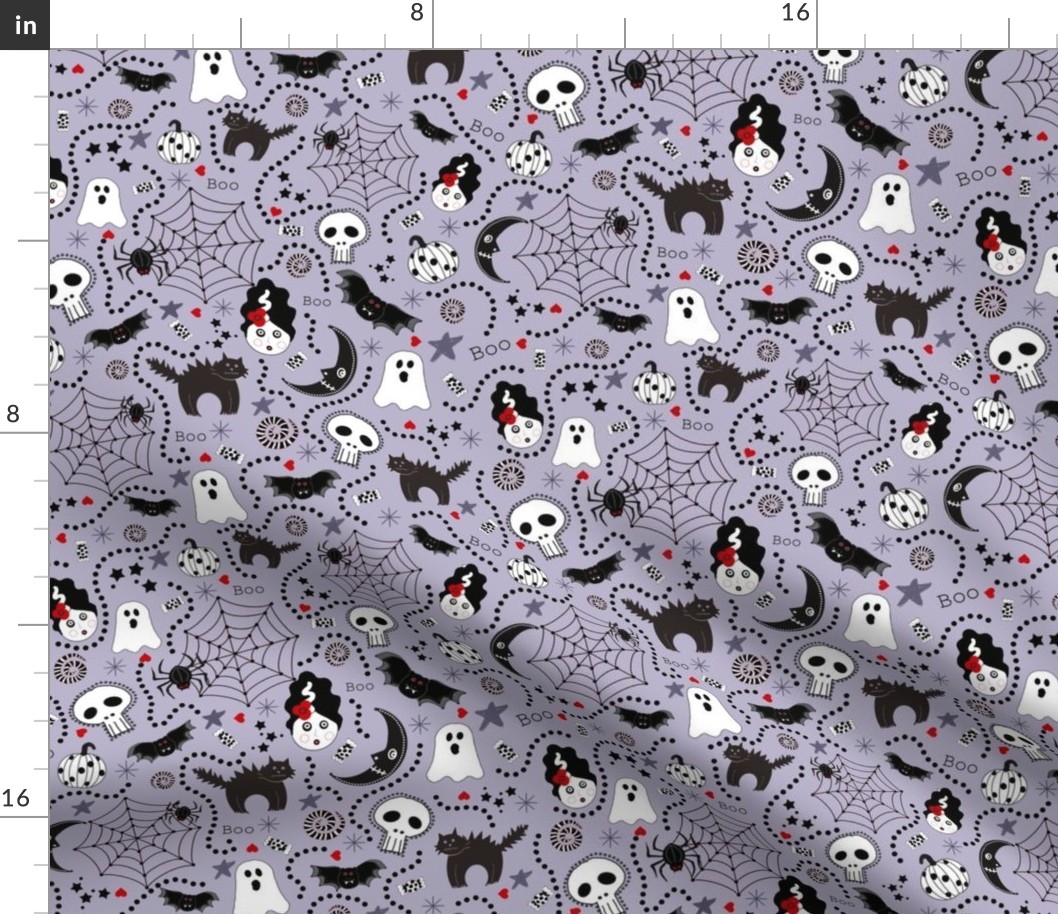 Whimsical Spooky Swirly Collection on Grey