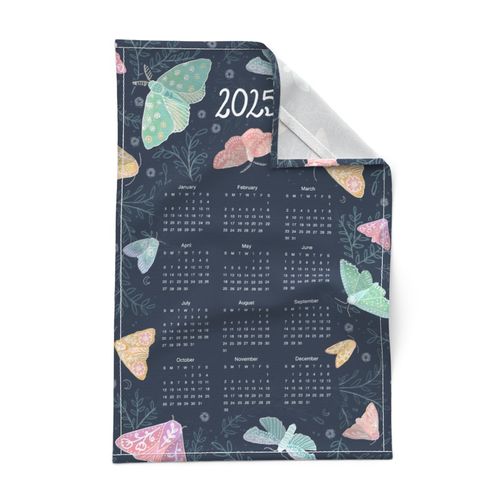 2025 Colorful Butterfly Moth Garden Calendar - Midnight Navy