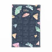 2024 Folk Moth Garden Calendar - Midnight Navy