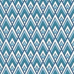 Bold Geometric Peaks - Teal and Robins Egg Blue - Small Scale