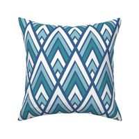 Bold Geometric Peaks - Teal and Robins Egg Blue - Large Scale