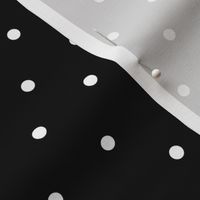 White on Black Polka Dots in Diagonal Diamond- Shaped Rows