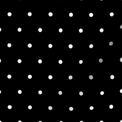 White on Black Polka Dots in Diagonal Diamond- Shaped Rows