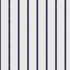 Platinum White and Dark Navy Blue - Textured Vertical Stripe-  MEDIUM