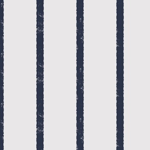 Platinum White and Dark Navy Blue - Textured Vertical Stripe- LARGE