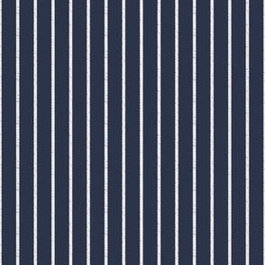Dark Navy Blue and Platinum White - Textured Vertical Stripe - SMALL