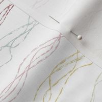 Abstract pencil sketch curvy lines in pastel - medium