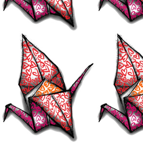 Origami Crane of Hearts