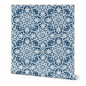 Bourgogne Tile ~ Lonely Angel ~ White & Blue & Bright