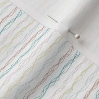 Abstract pencil sketch curvy lines in teal - mini