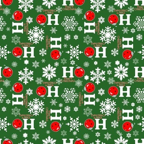 Ho Ho Ho Red Pickleball Ornaments with Snowflakes Happy Holidays