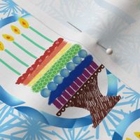 Rainbow birthday cake - blue