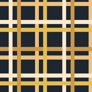 Retro gold , beige and cream gingham - home decor - stripes - chess - classic- chic - minimalist 